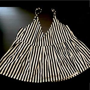 Stripe cami peplum top